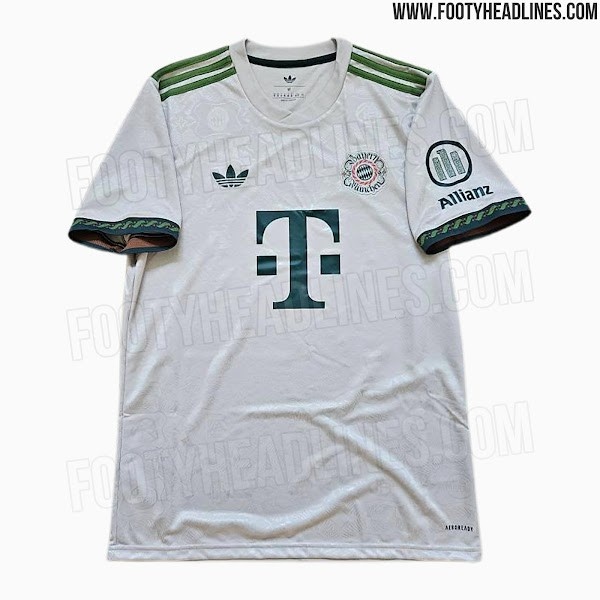 拜仁啤酒节特别版球衣曝光：米白底色搭配双绿条纹，传统刺绣与皮裤元素融入设计